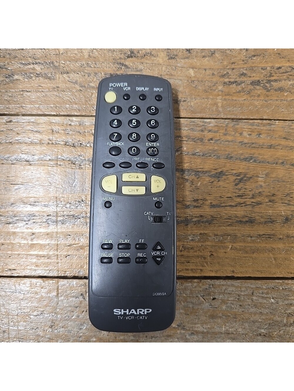 Sharp G1395SA TV VCR CATV Remote Control No Battery Cover